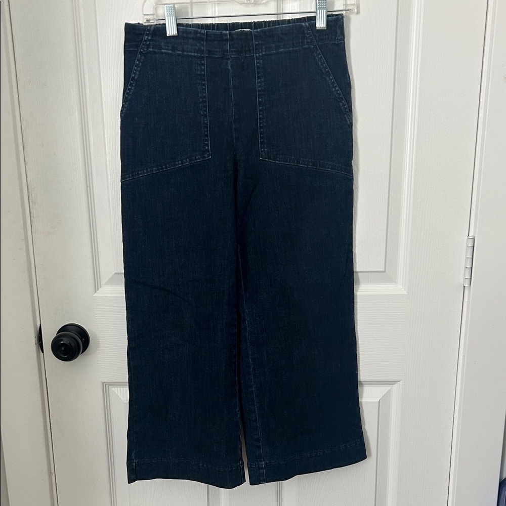 NIC+ZOE Dark Blue Flare & Wide Leg Jeans